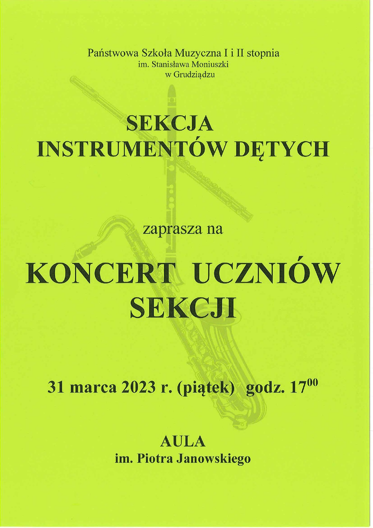 Koncert sekcji instrumentów dętych