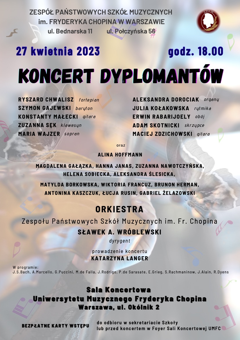 Afisz - koncert dyplomantów