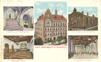 Gimnazjum Miejskie w Mysłowicach. Na pocztówce z 1904 r