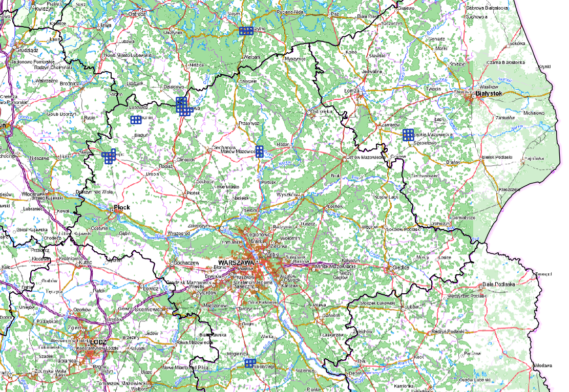 Ilustracja przedstawia zrzut ekranu z zasięgiem nowo przyjętych danych