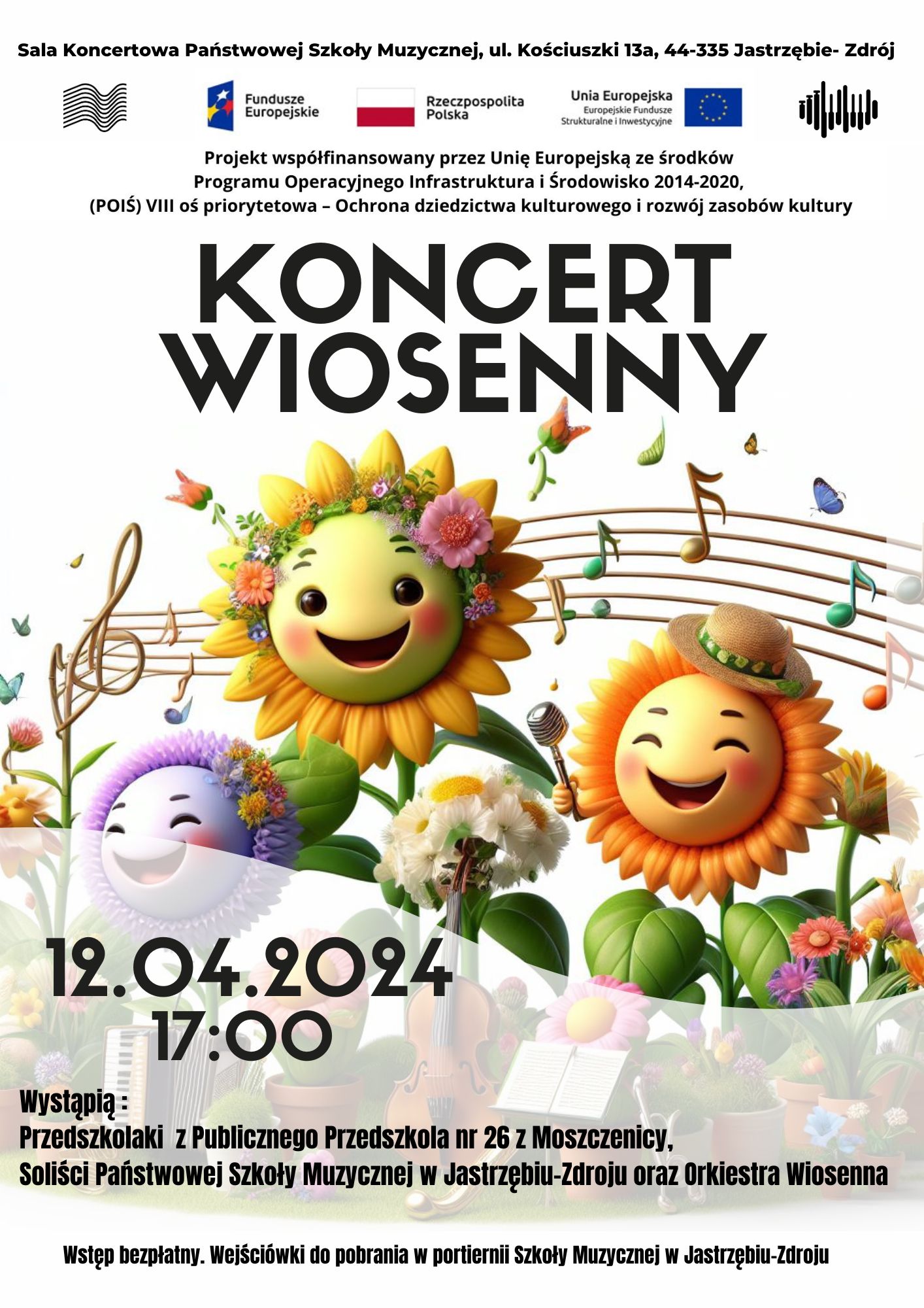 Plakat na Koncert wiosenny.