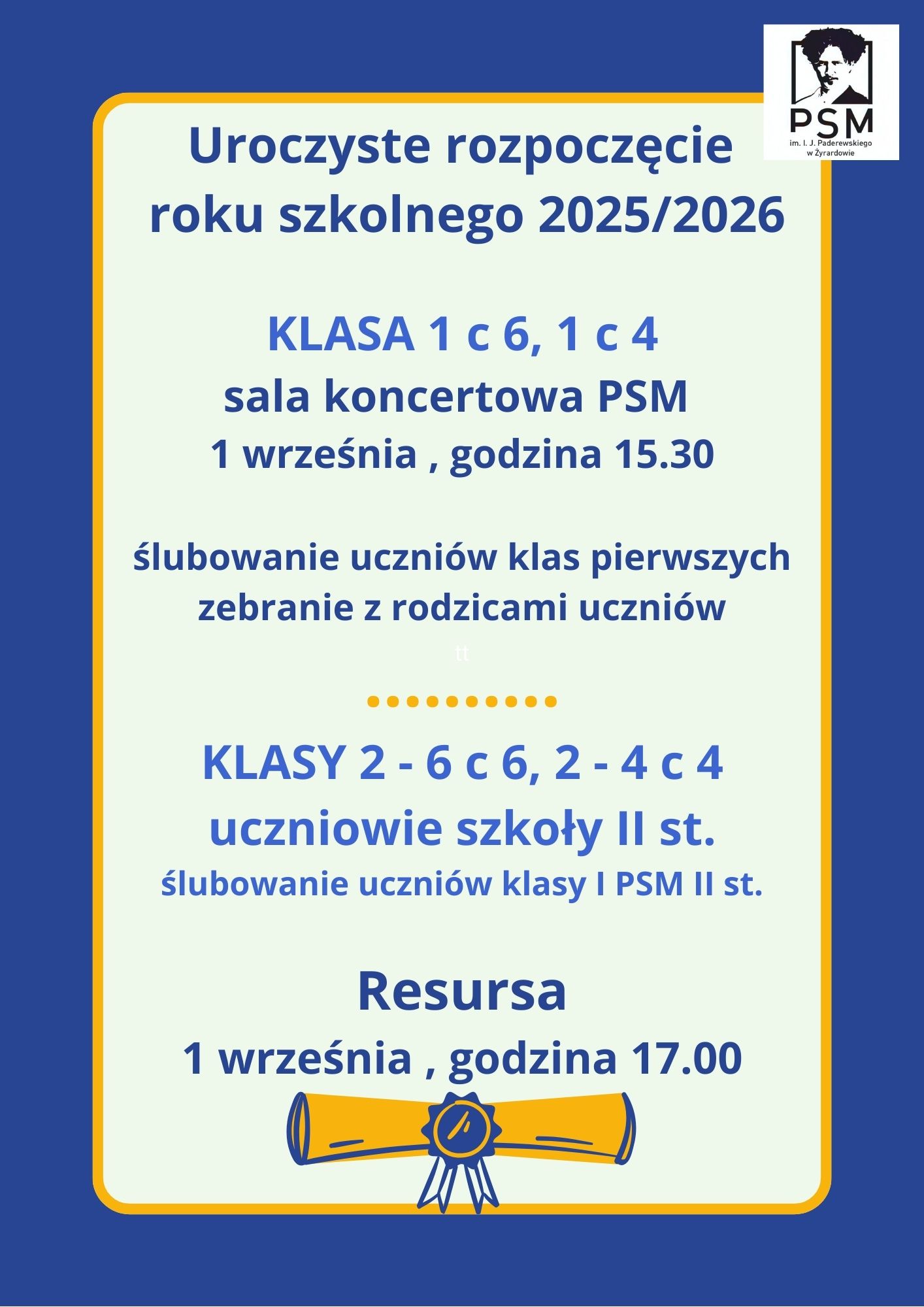 Plakat rozpoczęcie roku