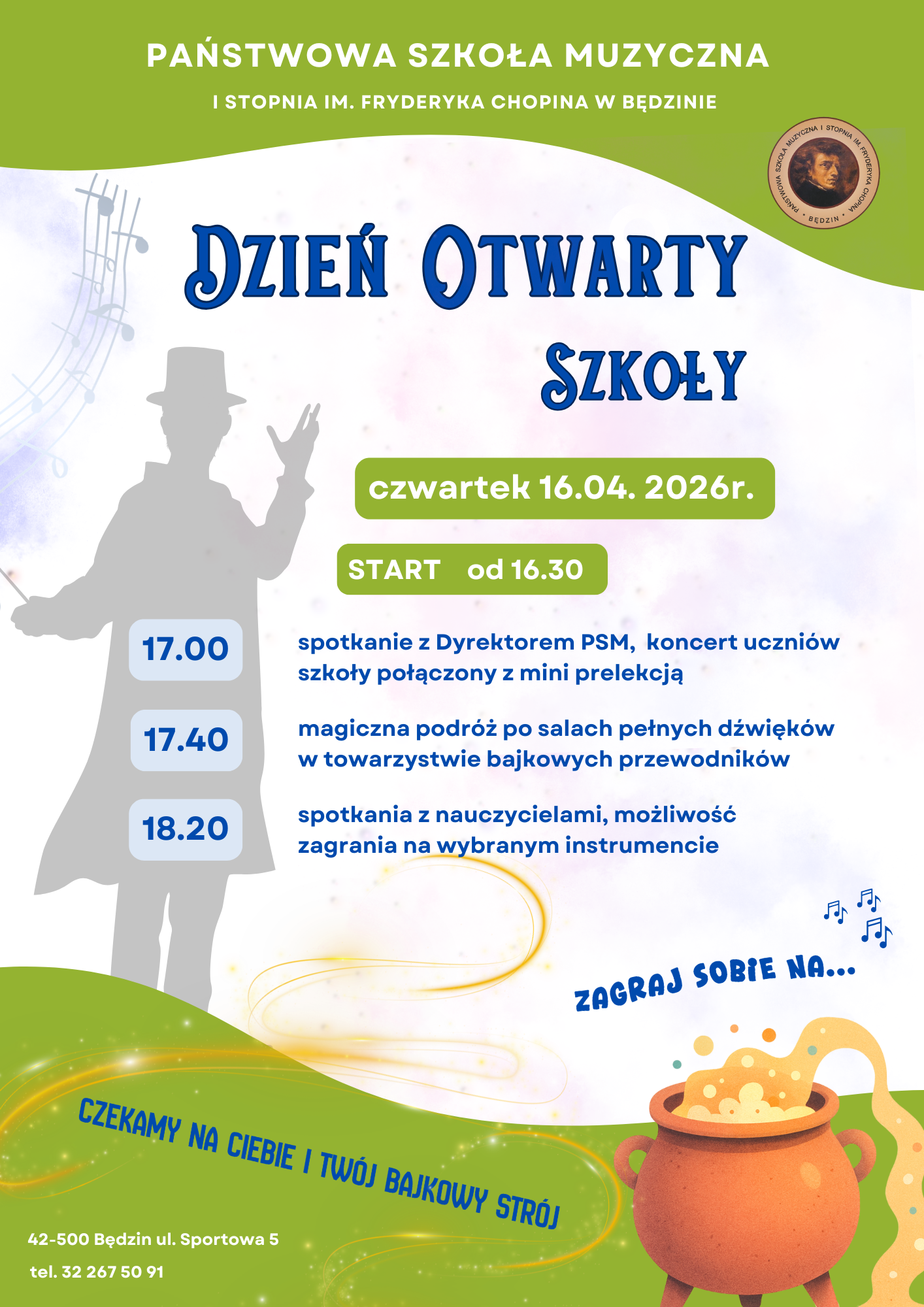 plakat dzień otwarty 16 kwietnia 