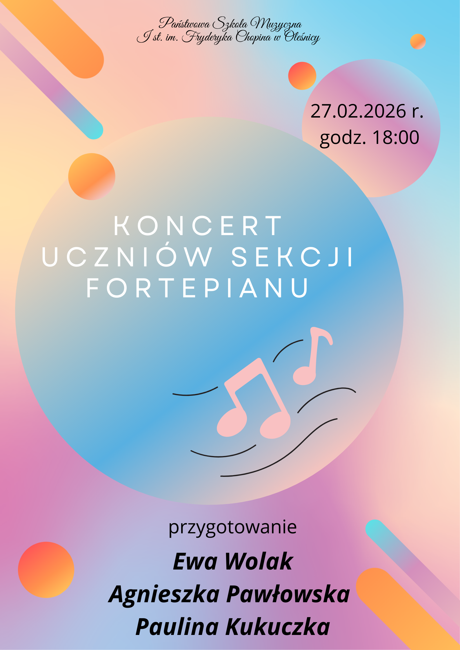 koncert sekcji fortepianu