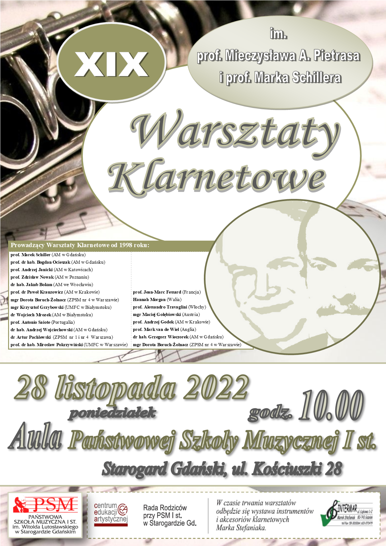 Plakat XIX Warsztaty Klarnetowe
