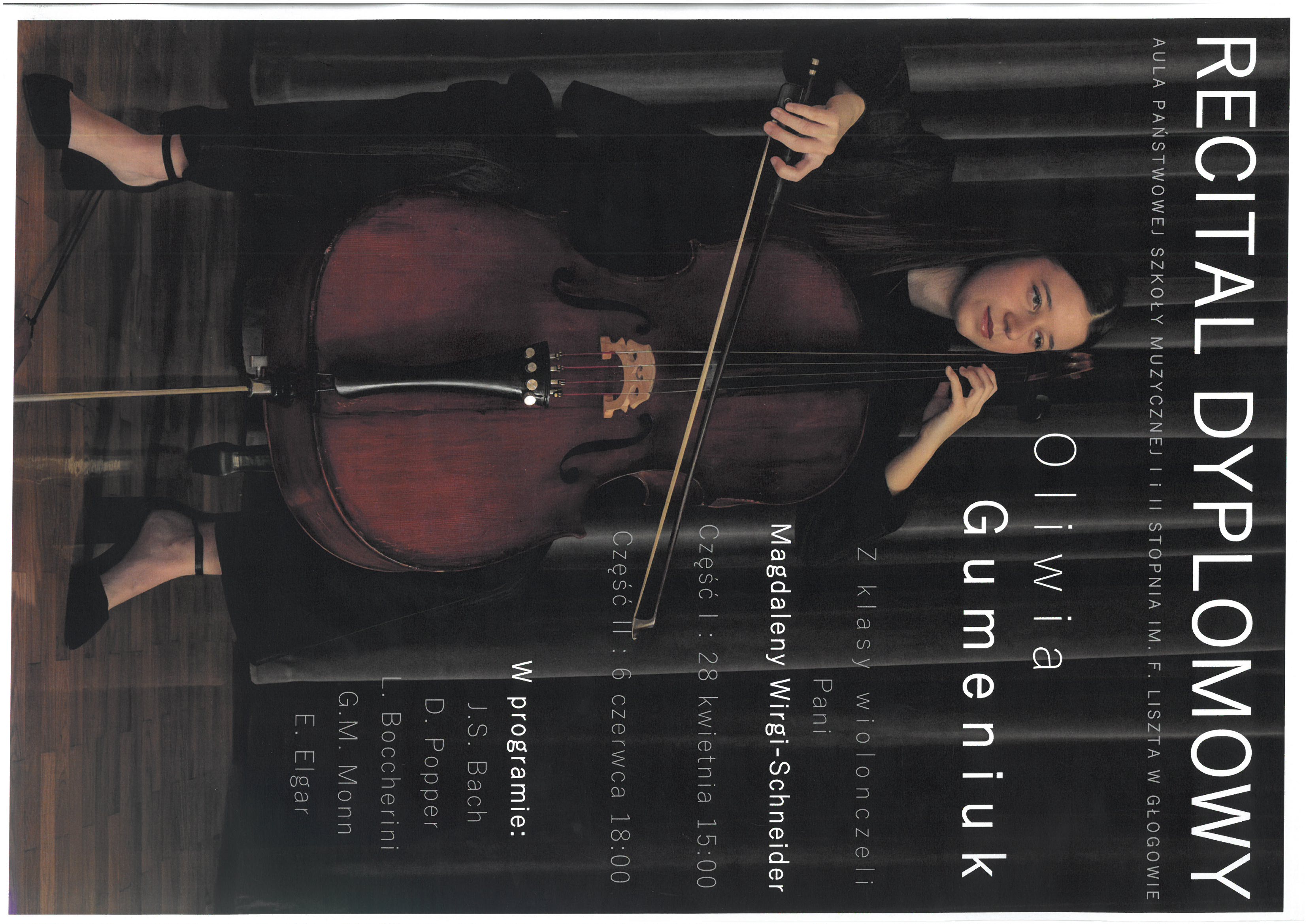 plakat recitalu dyplomowego Oliwii Gumeniuk