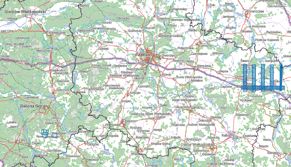 Ilustracja przedstawia zrzut ekranu z zasięgiem nowo przyjętych danych