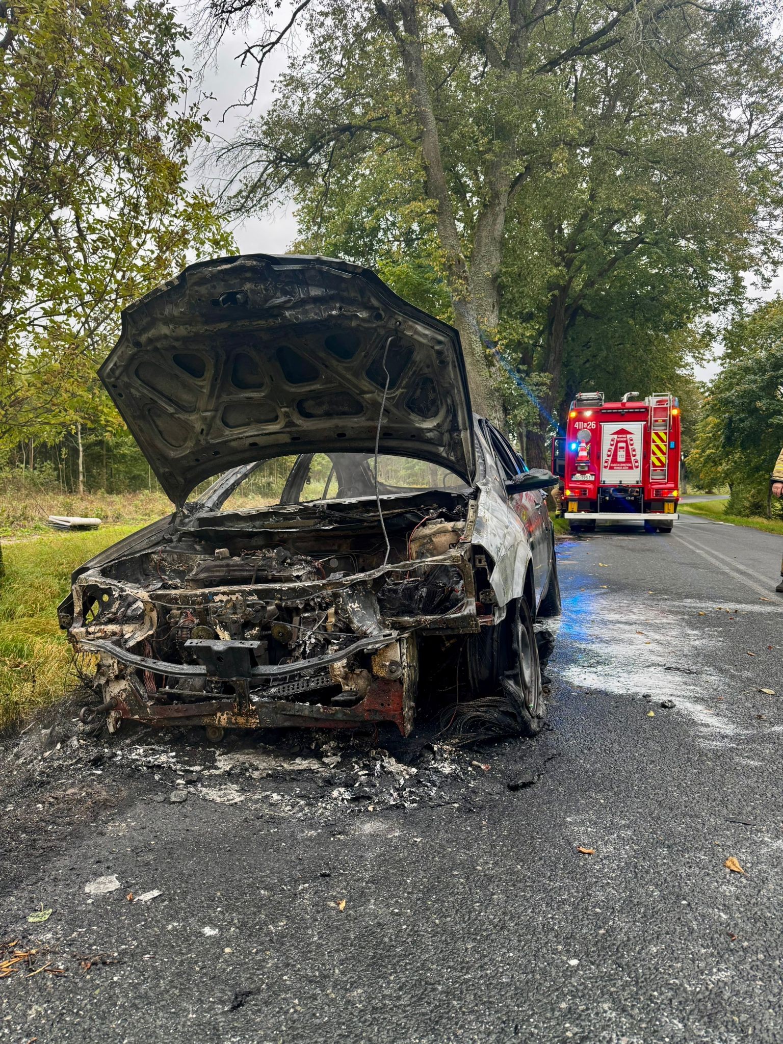 Nissan w ogniu – gm. Pieniężno