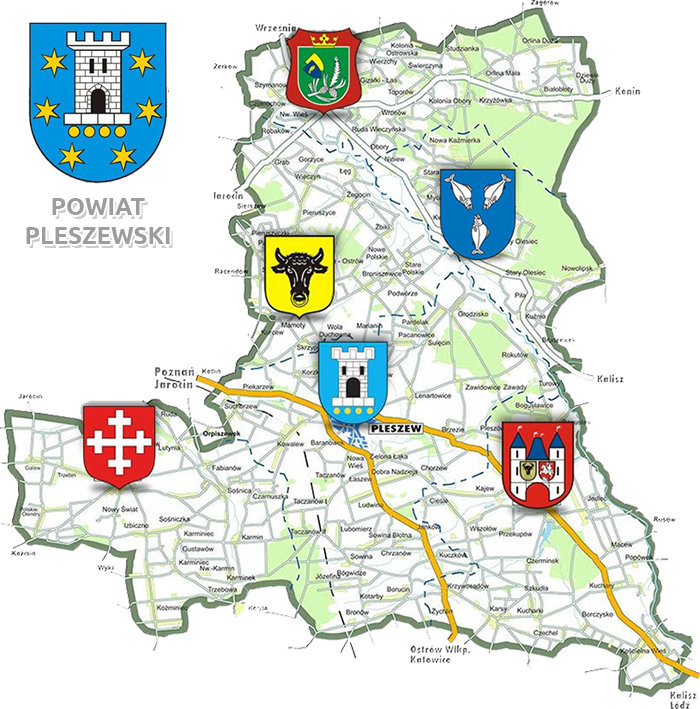 Mapa Powiatu Pleszewskiego