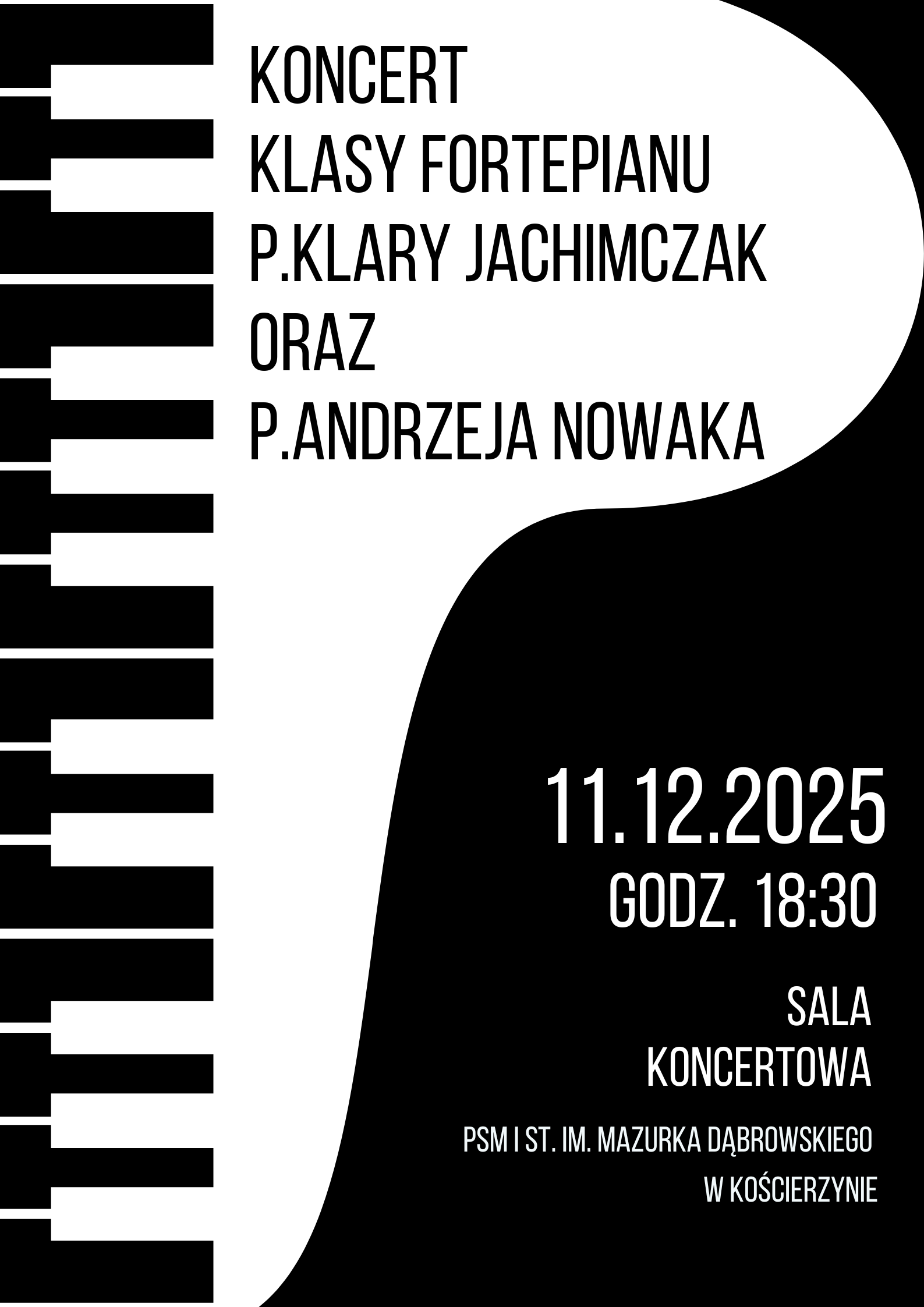 Plakat koncert fortepianowy