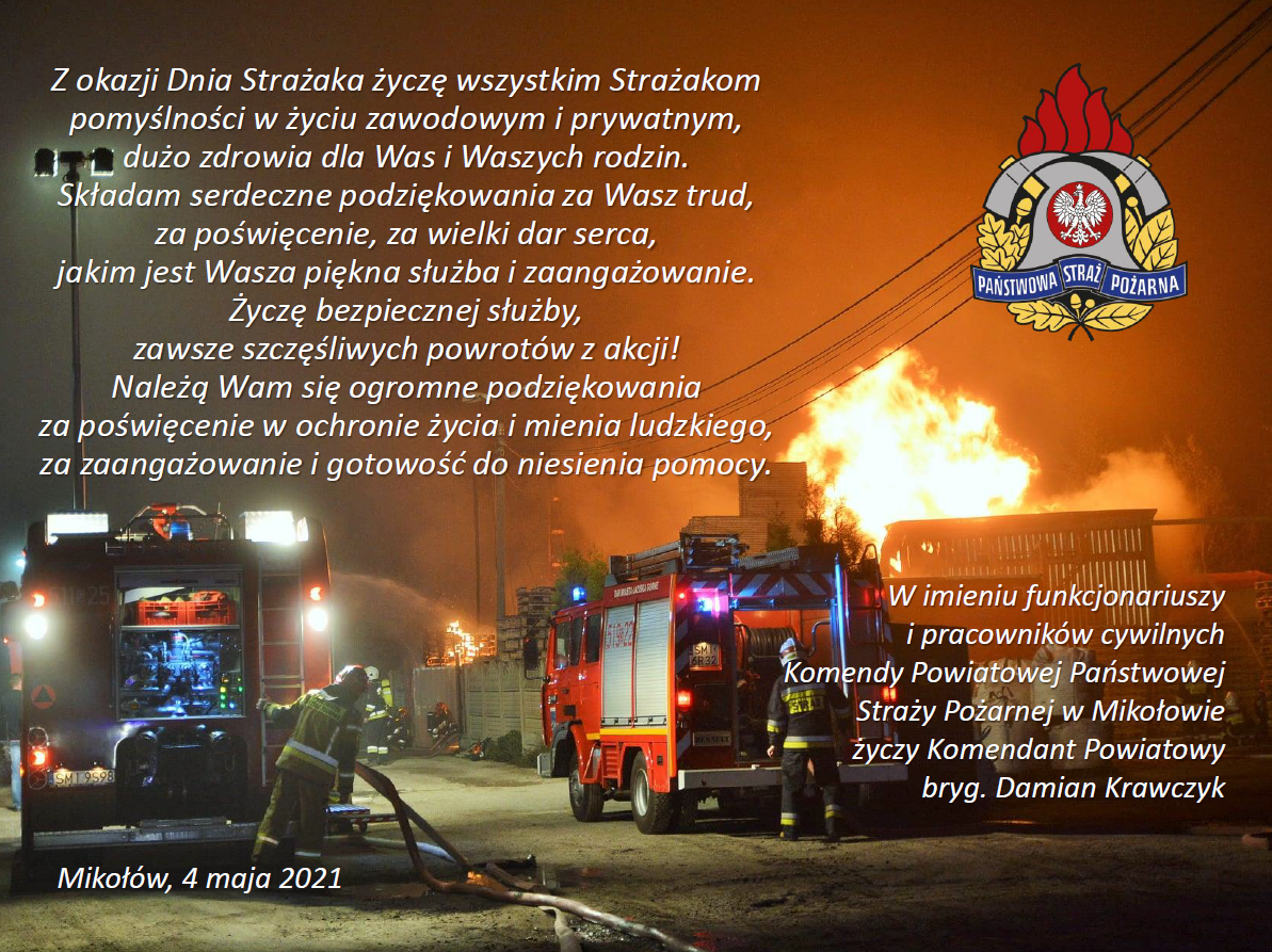 Życzenia z Okazji Dnia Strażaka