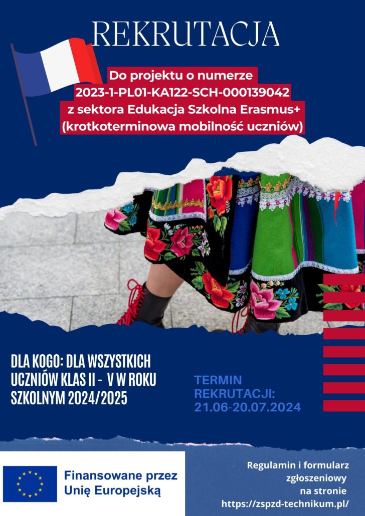 REKRUTACJA ERASMUS+ / Francja 2024