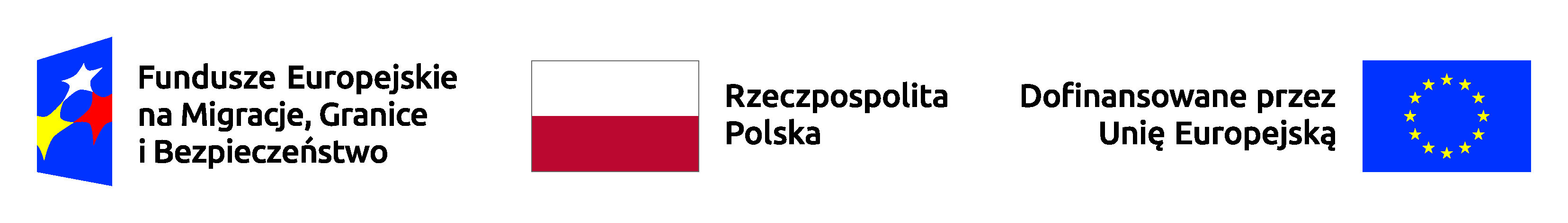 Fundusze Europejskie na Migracje, Granice i Bezpieczeństwo, flaga Rzeczpospolita Polska oraz Dofinansowanie przez Unię Europejską 