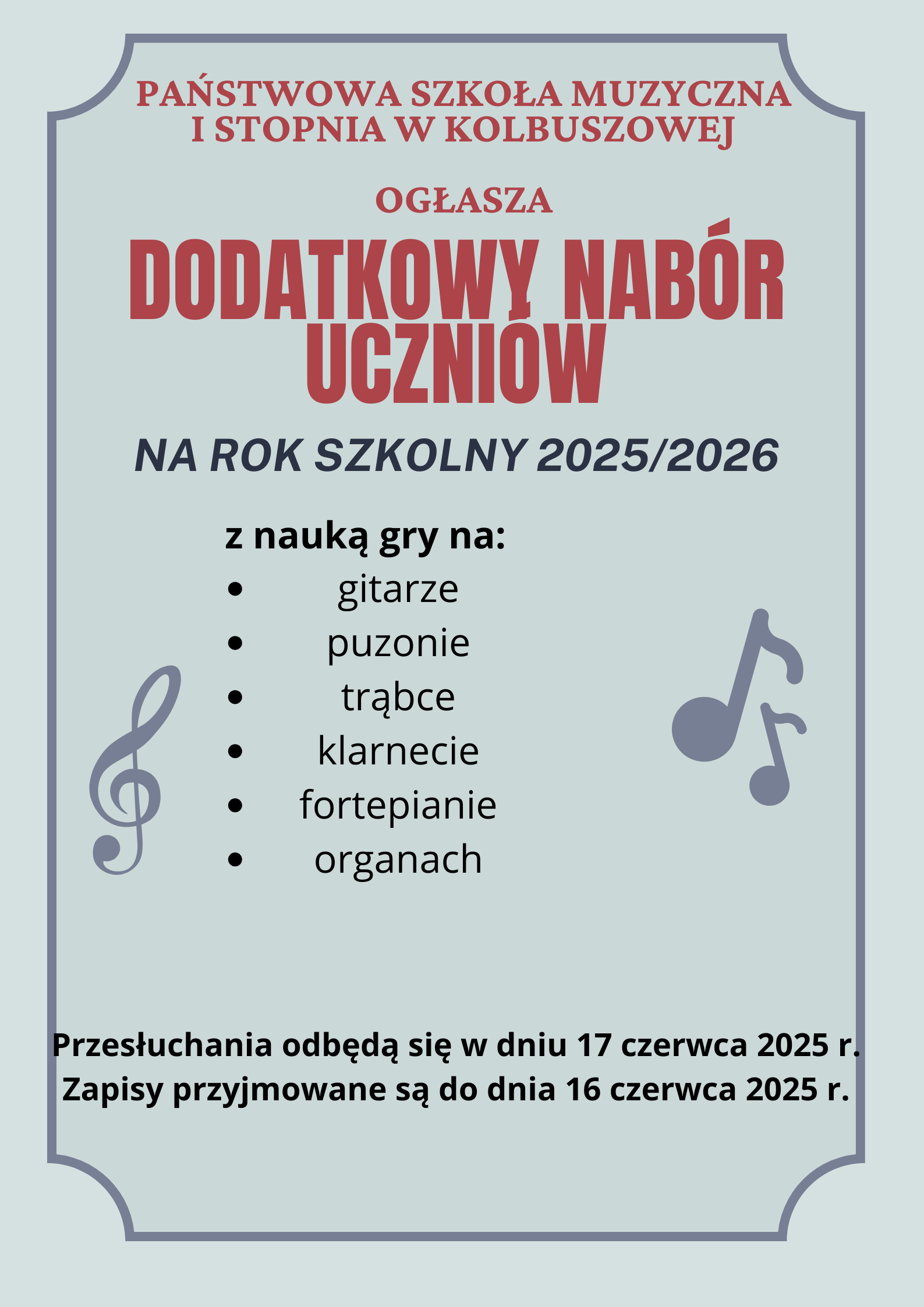 Dodatkowy nabór uczniów na rok szkolny 2025/2026
