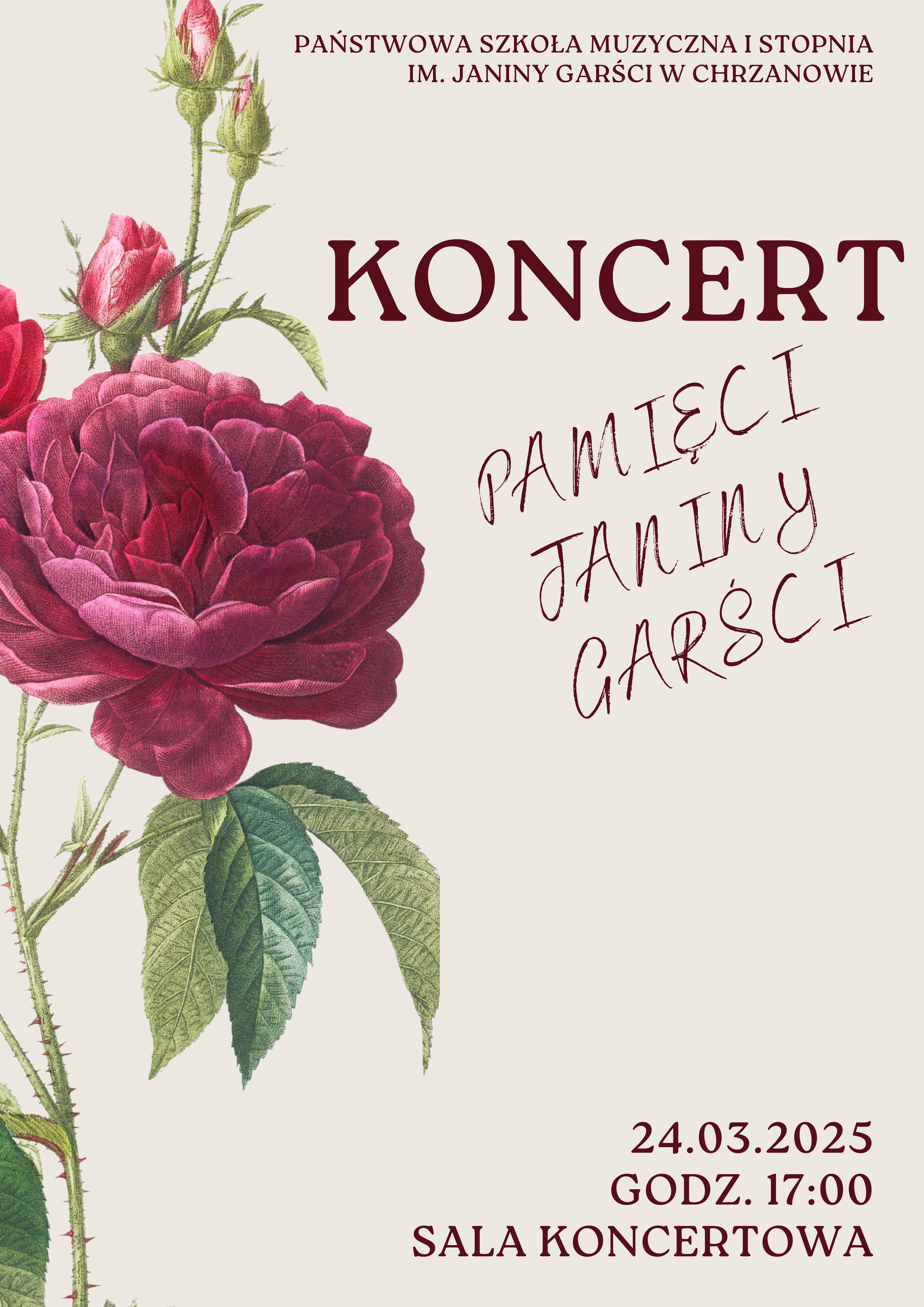 Afisz do Koncertu pamięci J. Garści