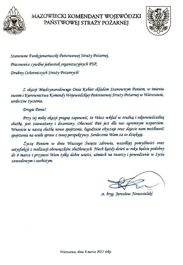 Życzenia z okazji Dnia Kobiet