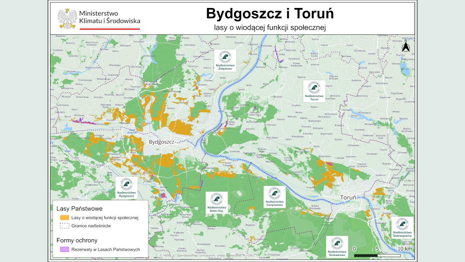 mapa lasy społeczne Bydgoszcz i Toruń