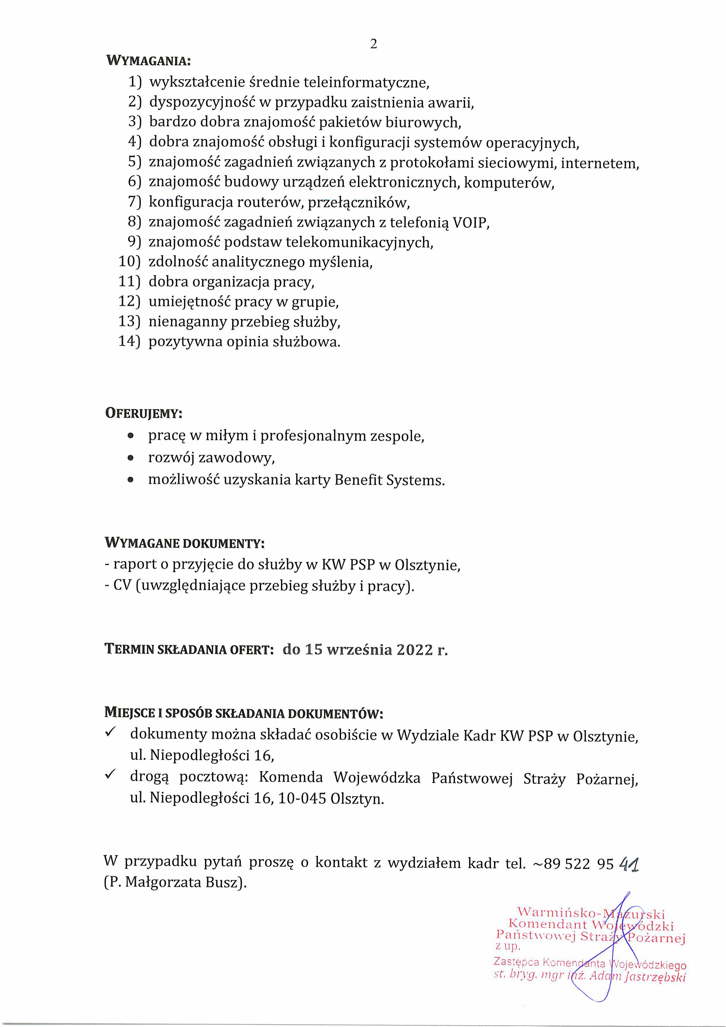 Ogłoszenie o naborze