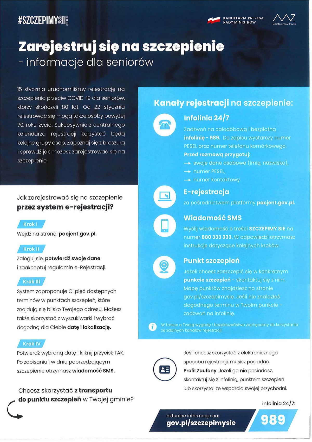 Ulotka - zarejestruj się na szczepienie.