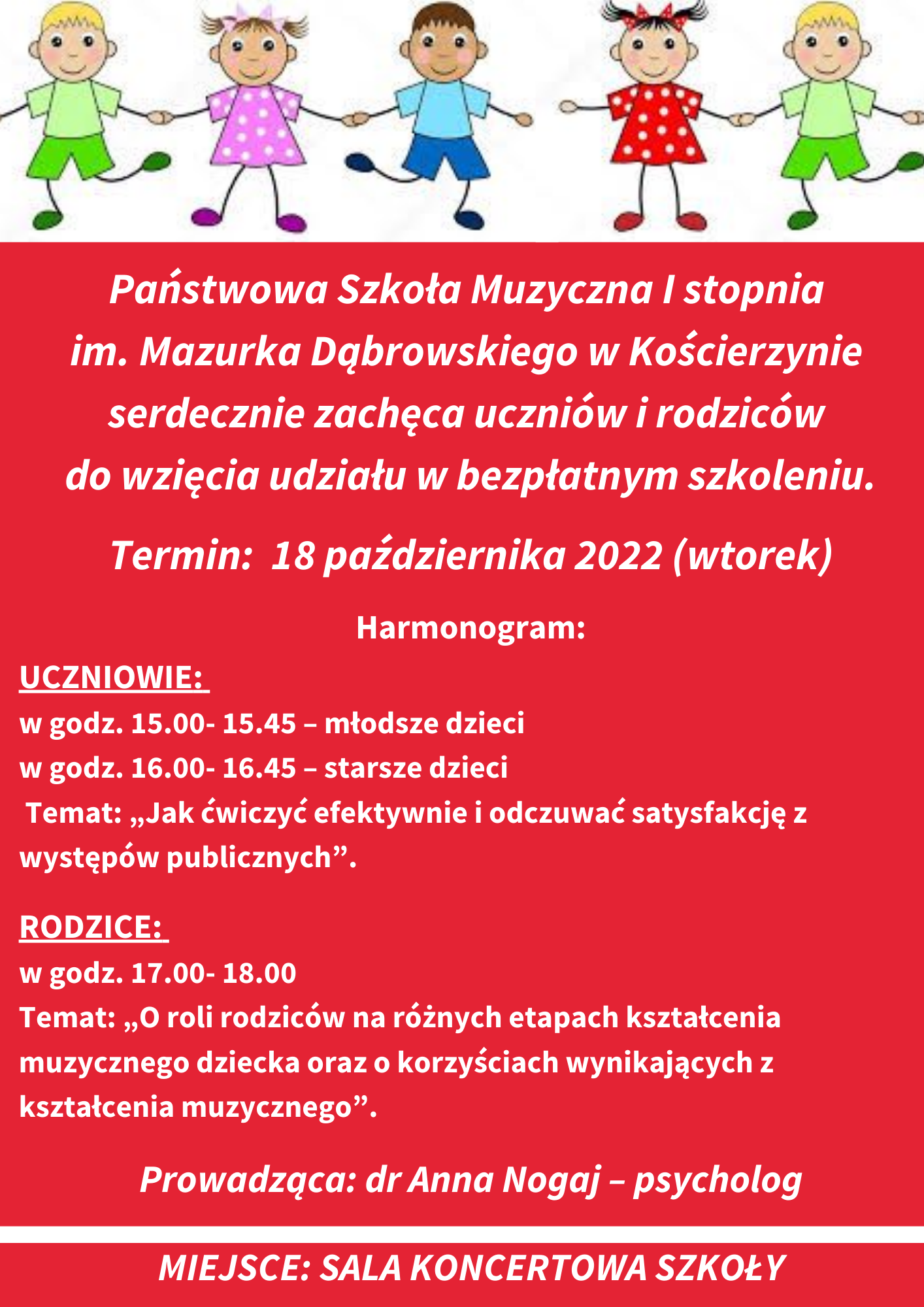 Szkolenie dla uczniów i rodziców