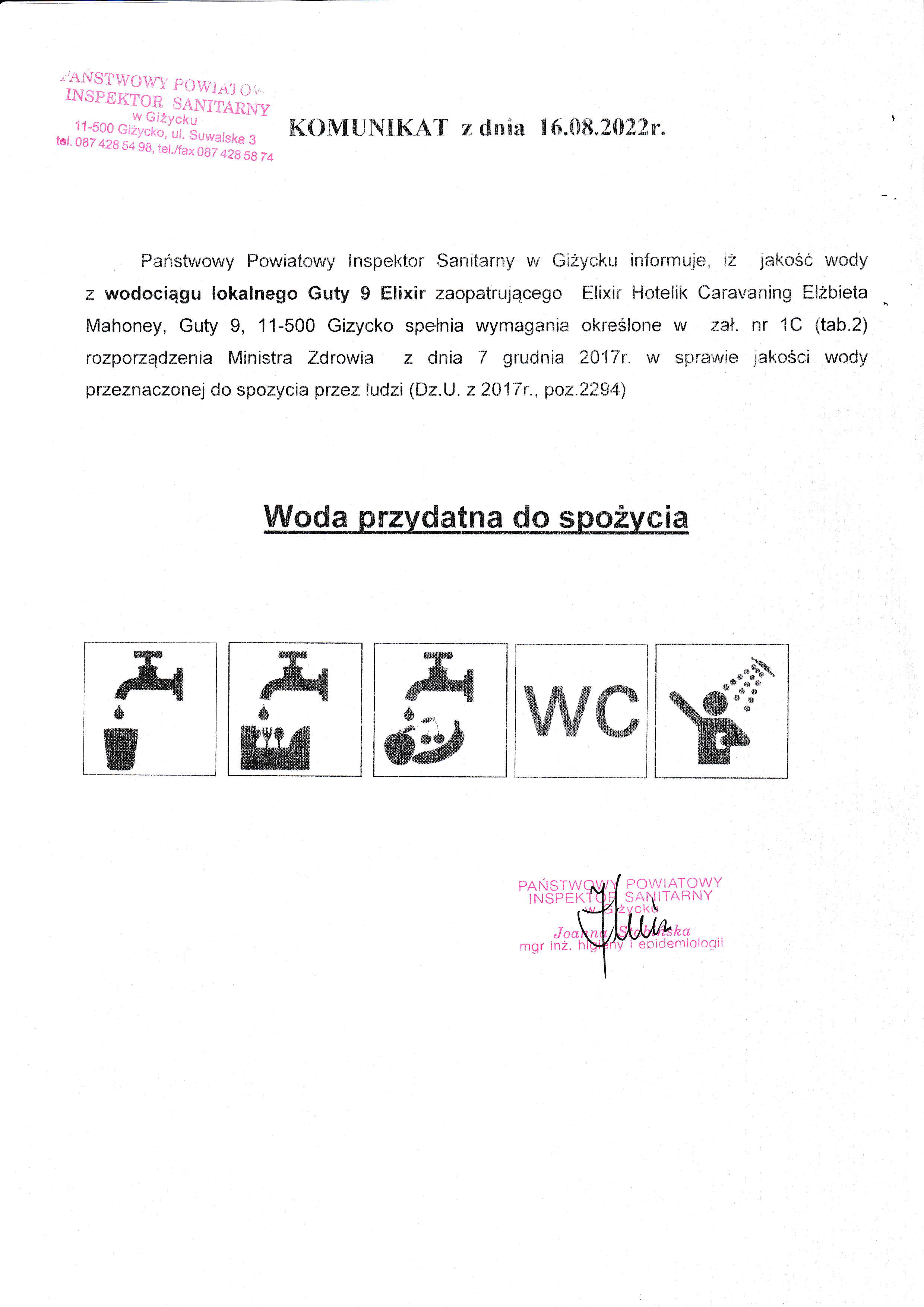Komunikat z dnia 16.08.2022 r.