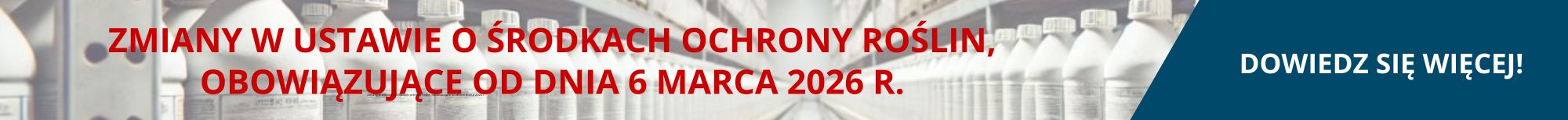 Zmiany w ustawie o środkach ochrony roślin