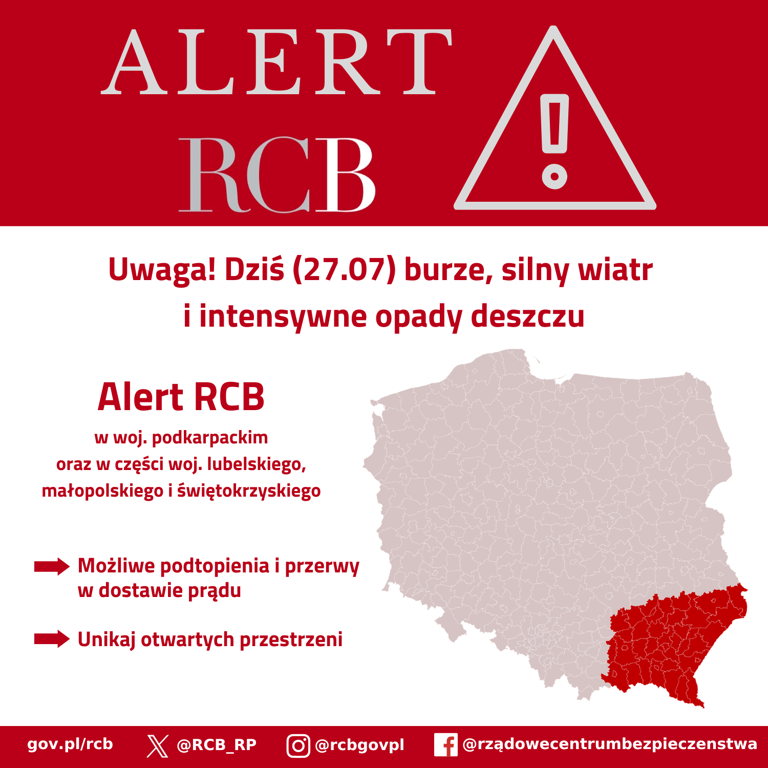 Alert RCB 27 lipca