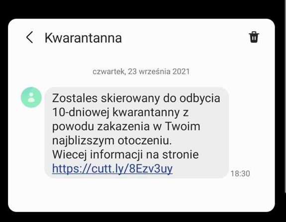 wygląd fałszywego sms-a