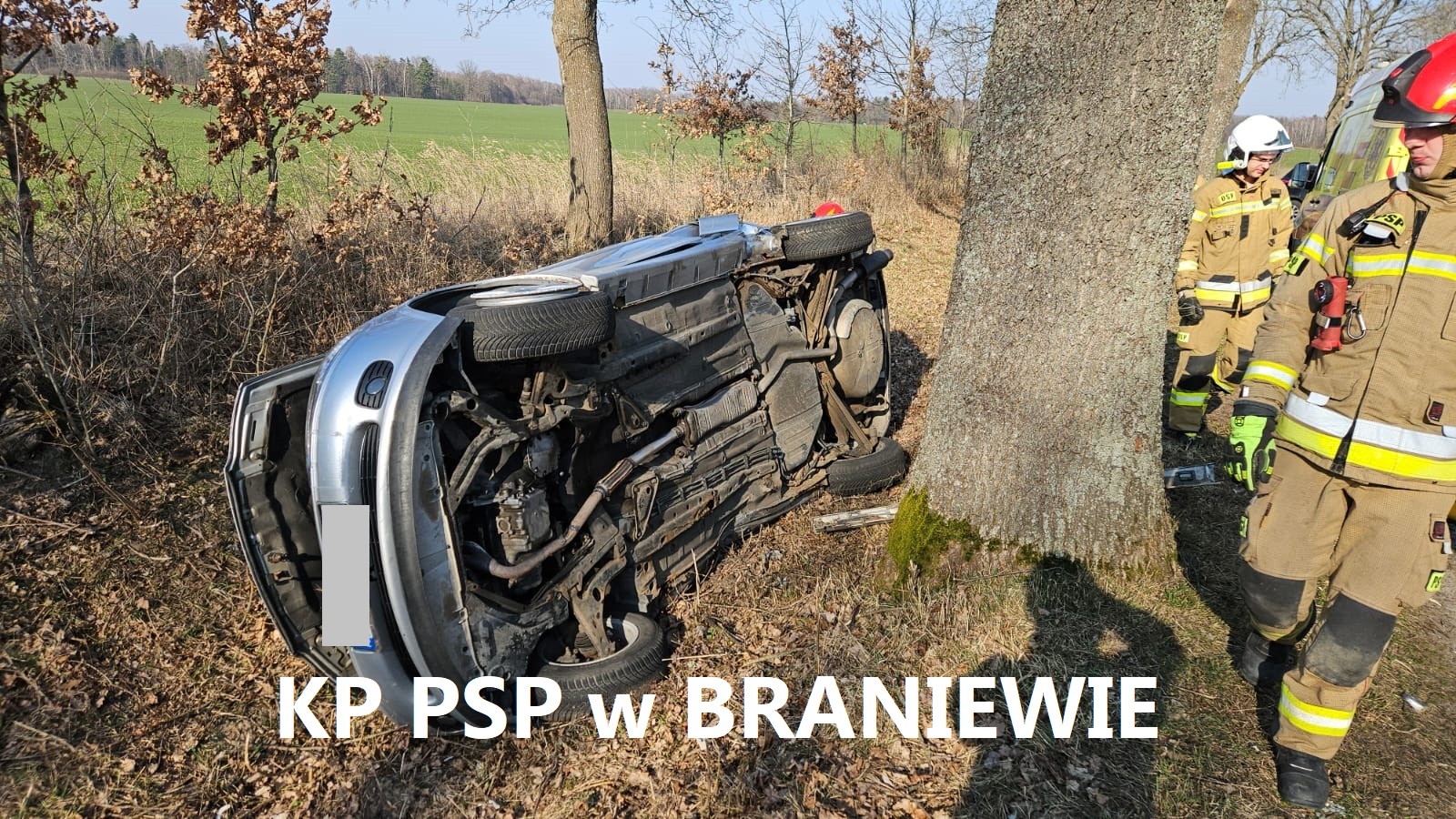 Opel wypadł z drogi – gm. Braniewo