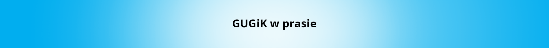 Napis GUGiK w prasie na biało-niebieskim tle