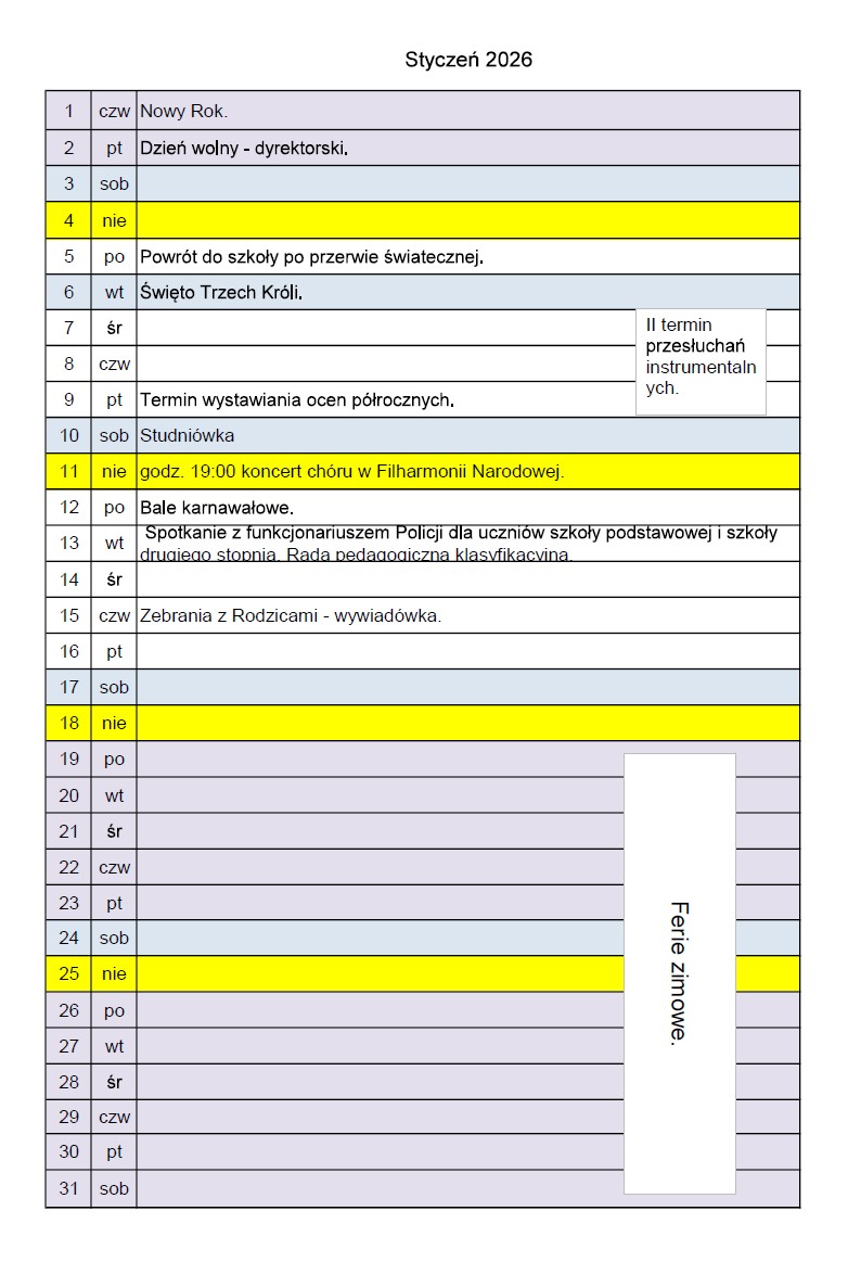 Kalendarz na miesiąc bieżacy miesiac