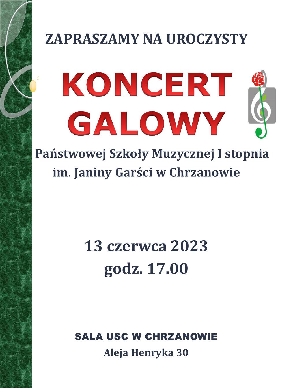 Afisz do Koncertu galowego 13 czerwca 2023