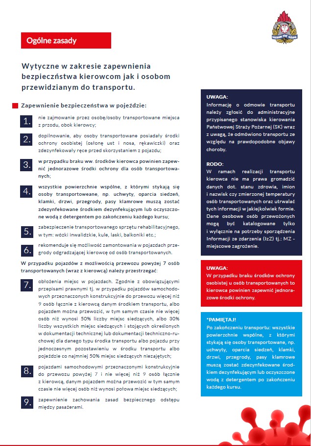 Plik pdf znajduje się poniżej w materiałach - Wytyczne dla PSP/OSP w zakresie transportu pacjen-tów do punktów szczepień jak i personelu medycznego do pacjentów