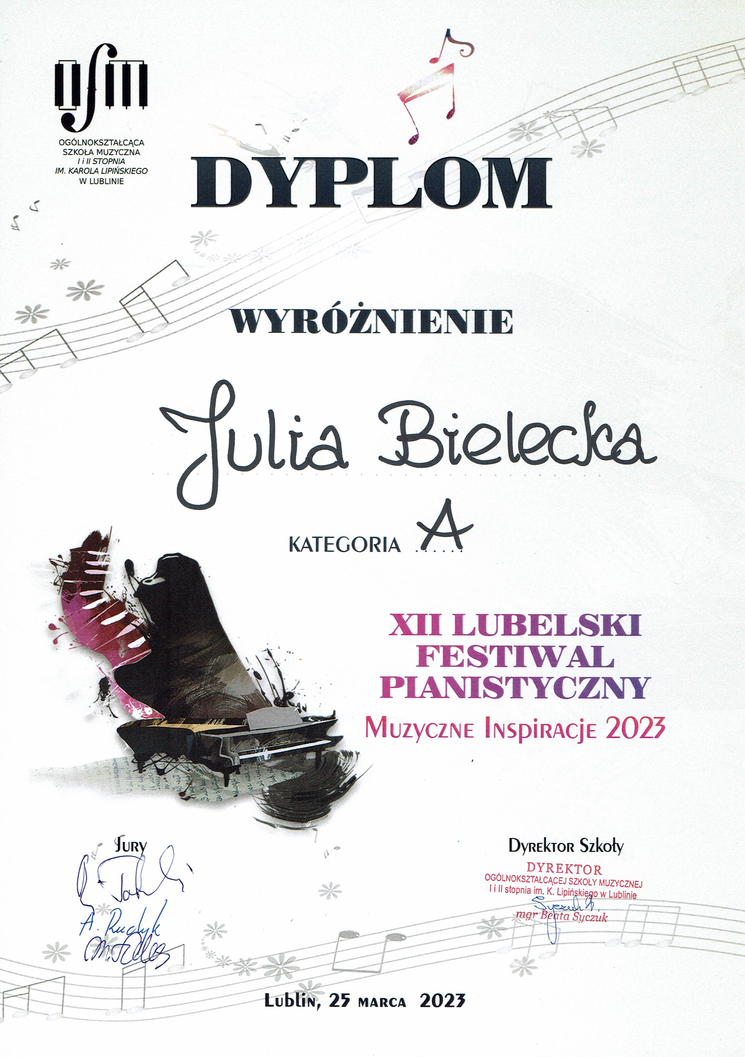 wyróżnienie Julia Bielecka