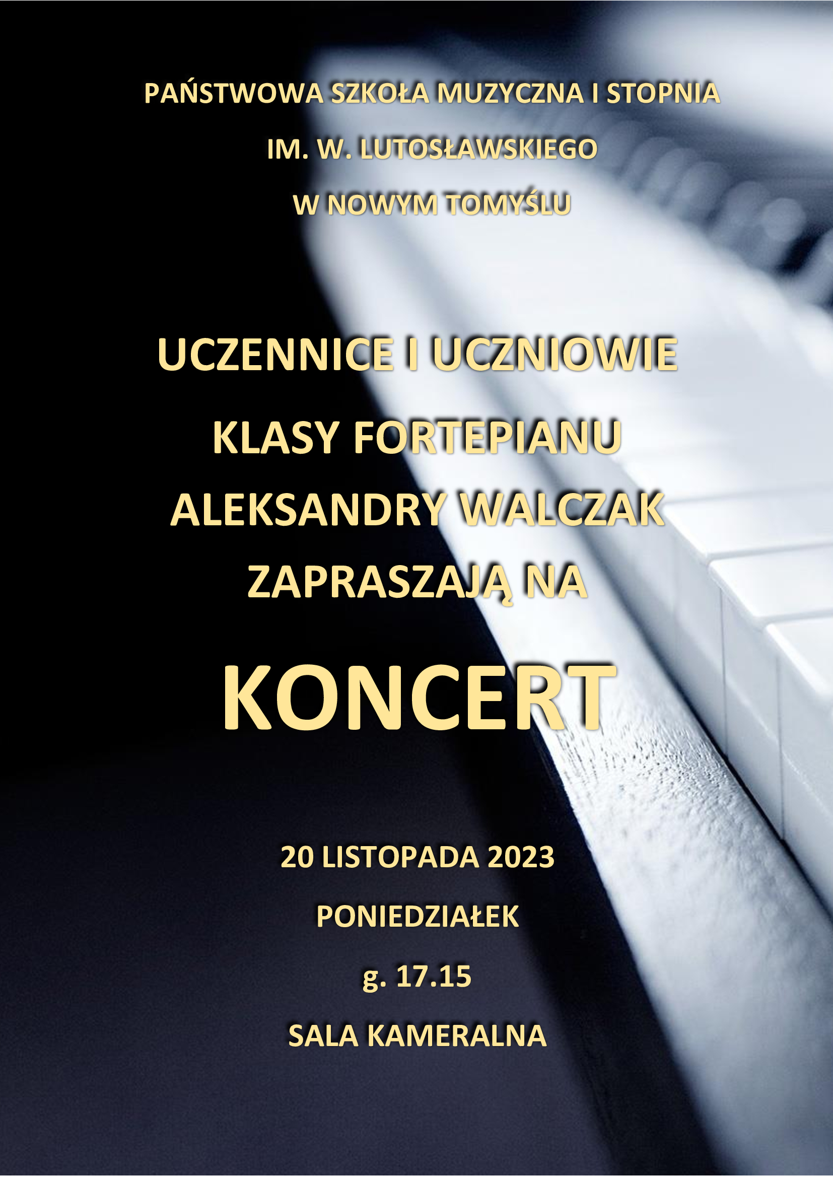 Plakat - Koncert klasy fortepianu