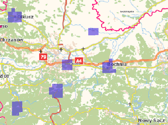 Ilustracja prezentuje zasięg nowo przyjętych danych wysokorozdzielczych dla obszarów miejskich