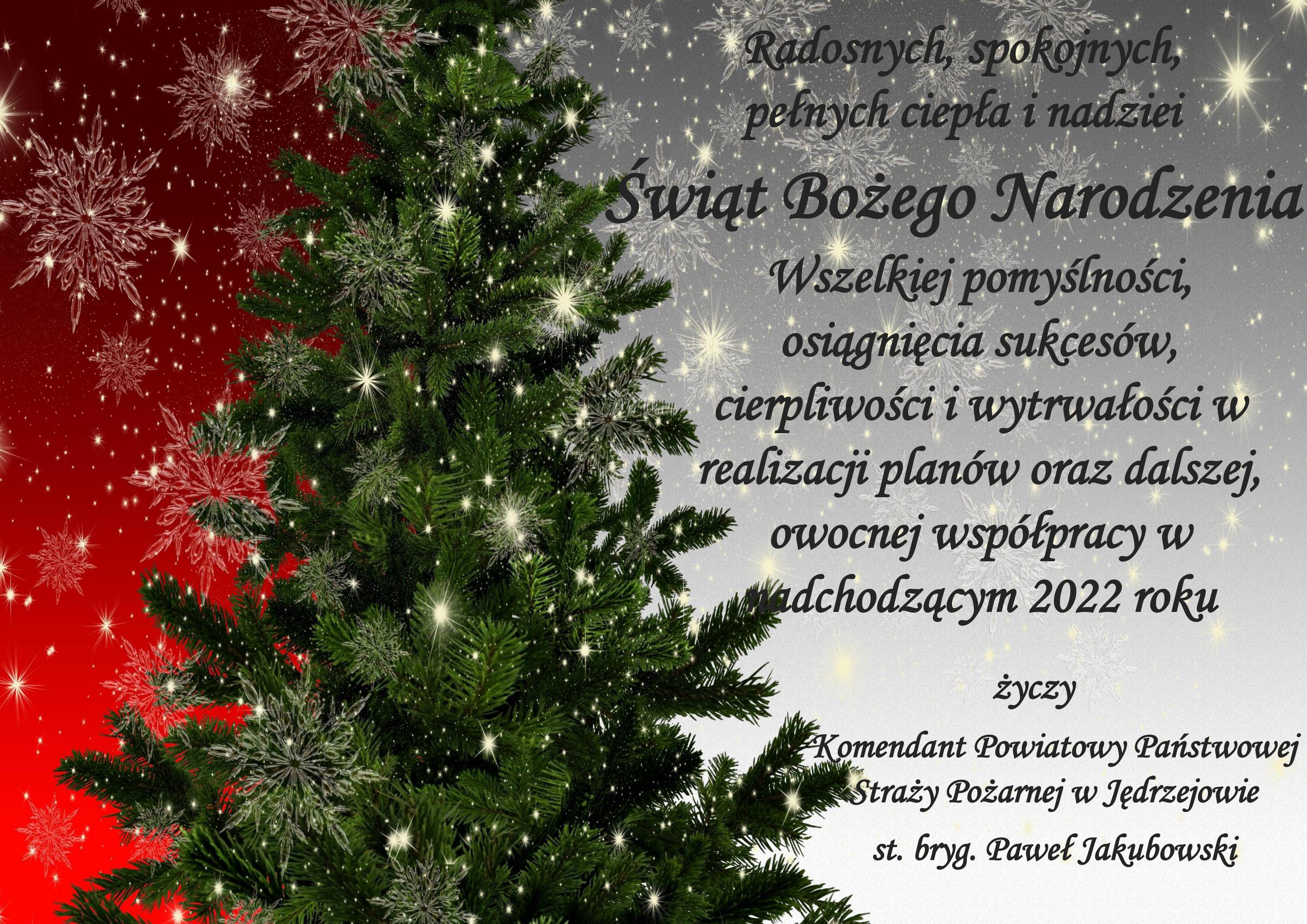 Życzenia z okazji Świąt Bożego Narodzenia