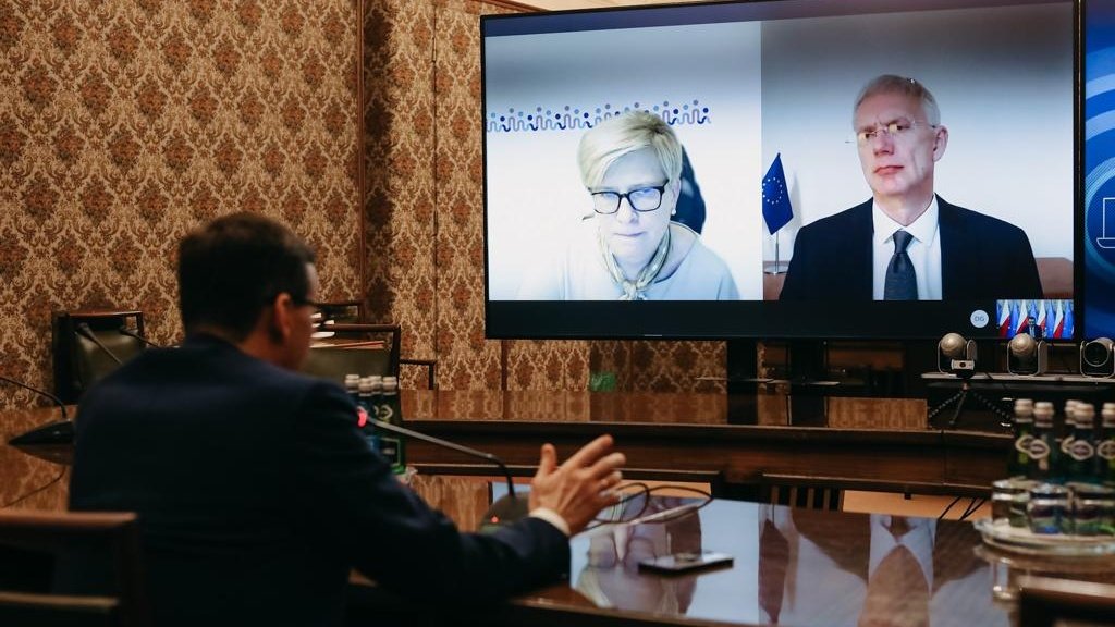 Premierzy podczas wideokonferencji