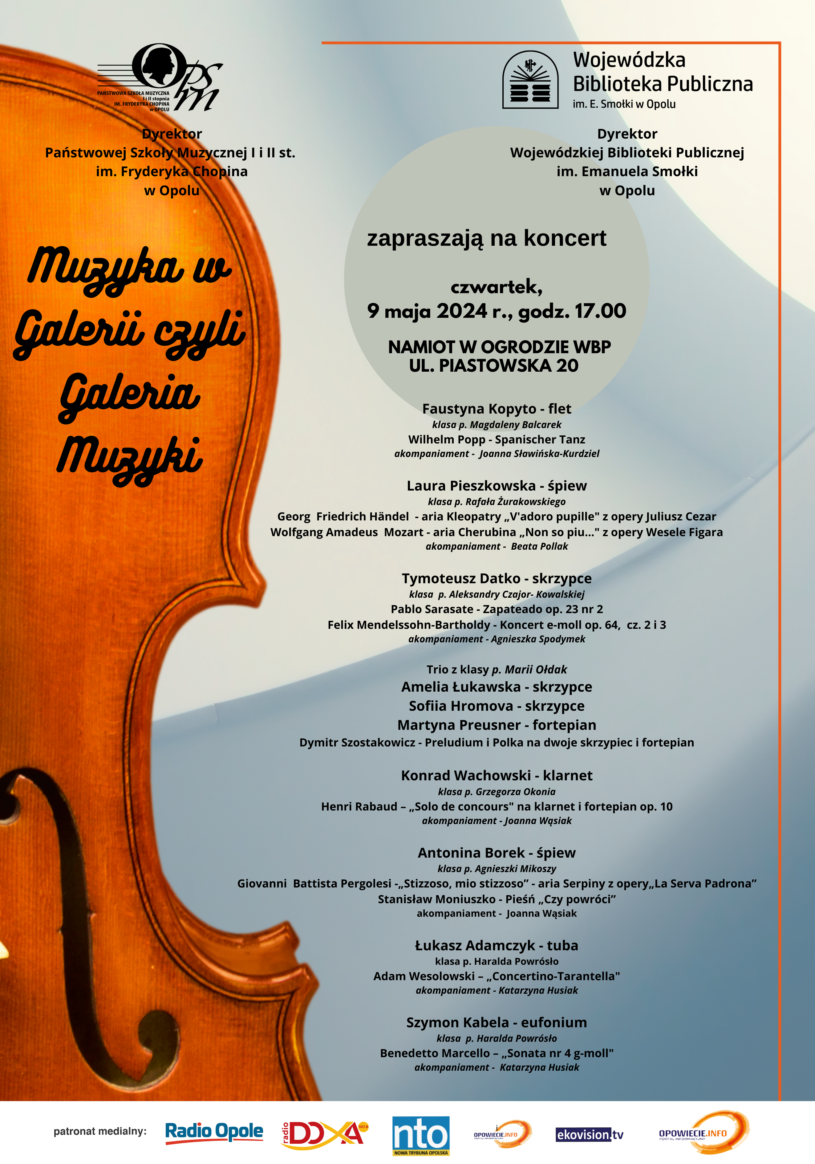 PLAKAT Muzyka w Galerii 09.05.2024