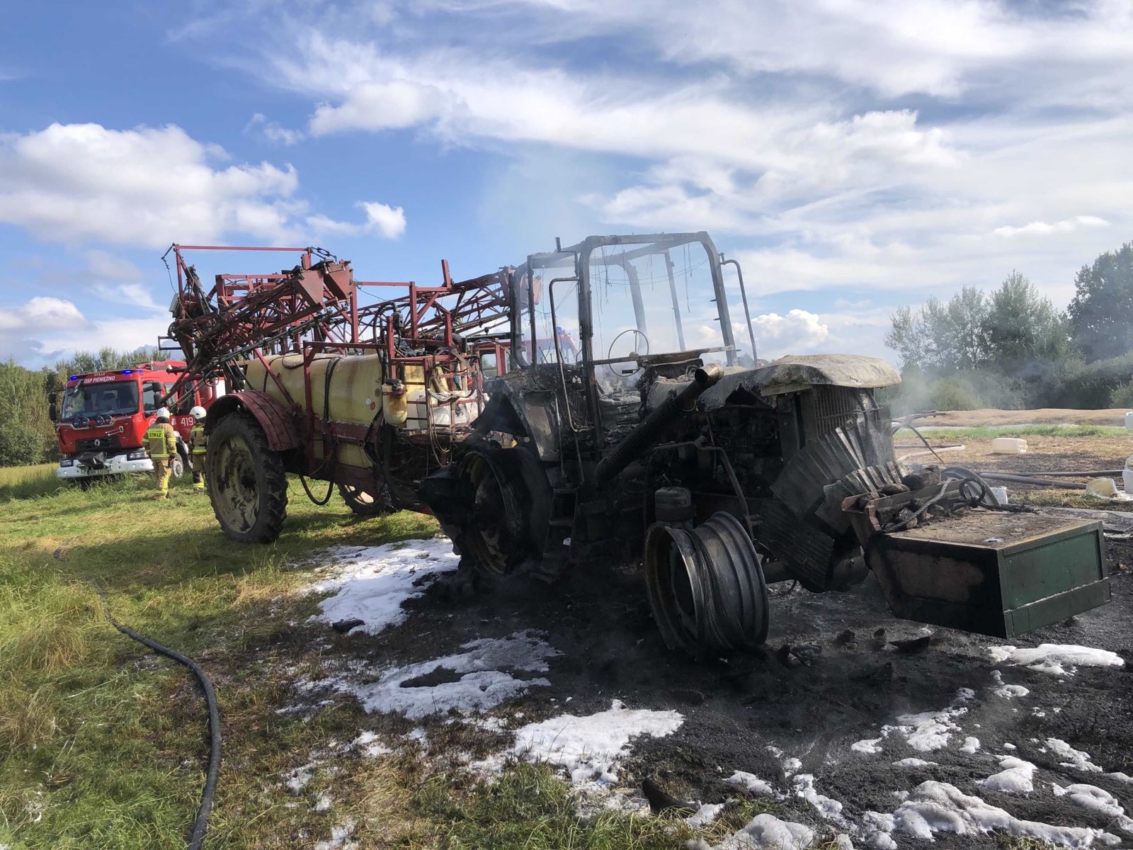 pożar ciągnika rolniczego