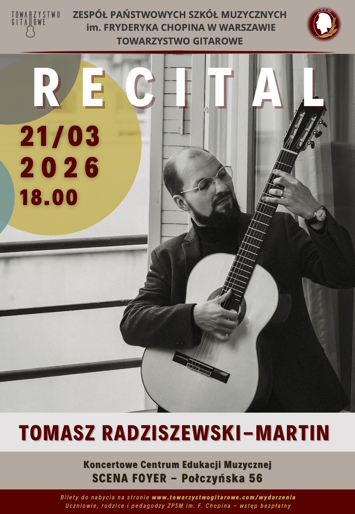 Afisz - 21.03.2026 - Tomasz Radziszewski-Martin - recital