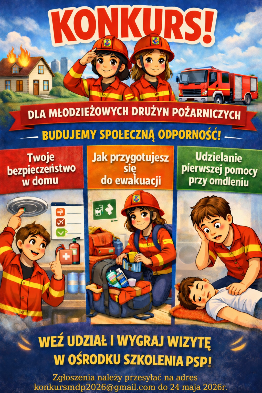 Konkursu dla Młodzieżowych Drużyn Pożarniczych pn. „Budujemy społeczną odporność”