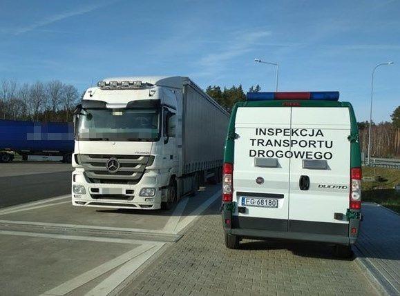 Zatrzymana przez patrol lubuskiej ITD ciężarówka na drodze ekspresowej S3 koło Gorzowa Wielkopolskiego.