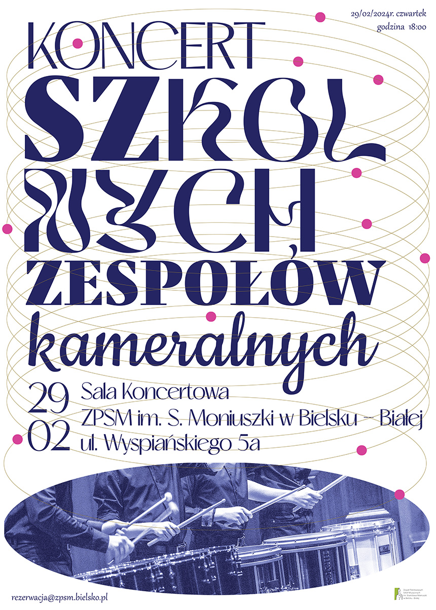 Plakat Koncert Szkolnych Zespołów Kameralnych 