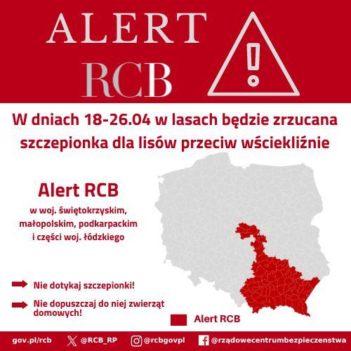 Alert RCB – szczepienie lisów 17 kwietnia.