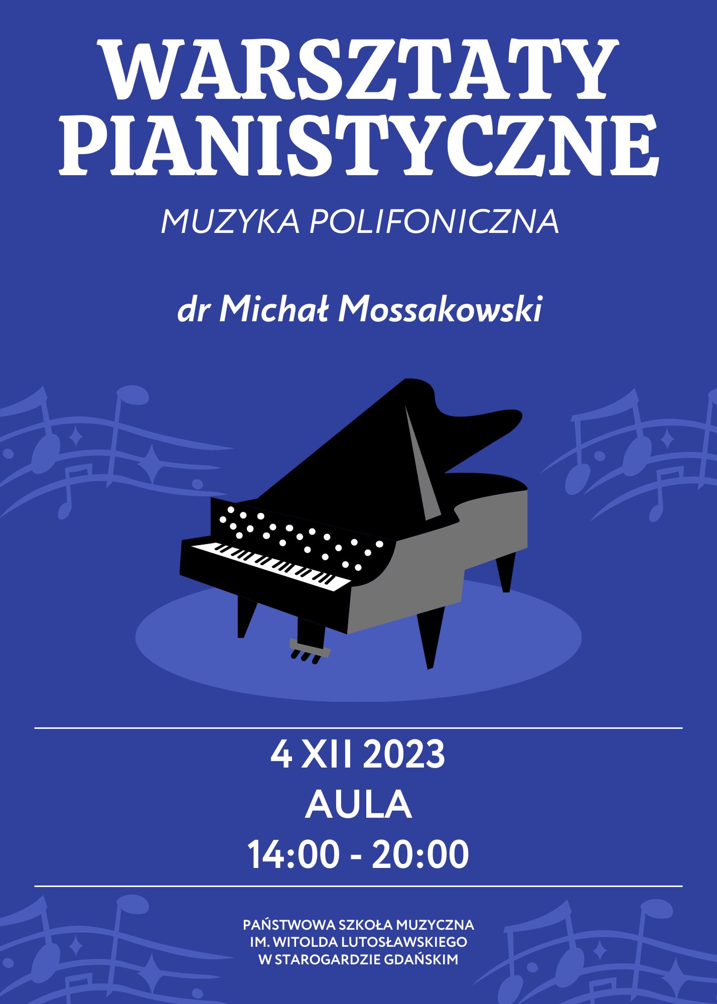 Plakat Szkolnych Warsztatów Pianistycznych