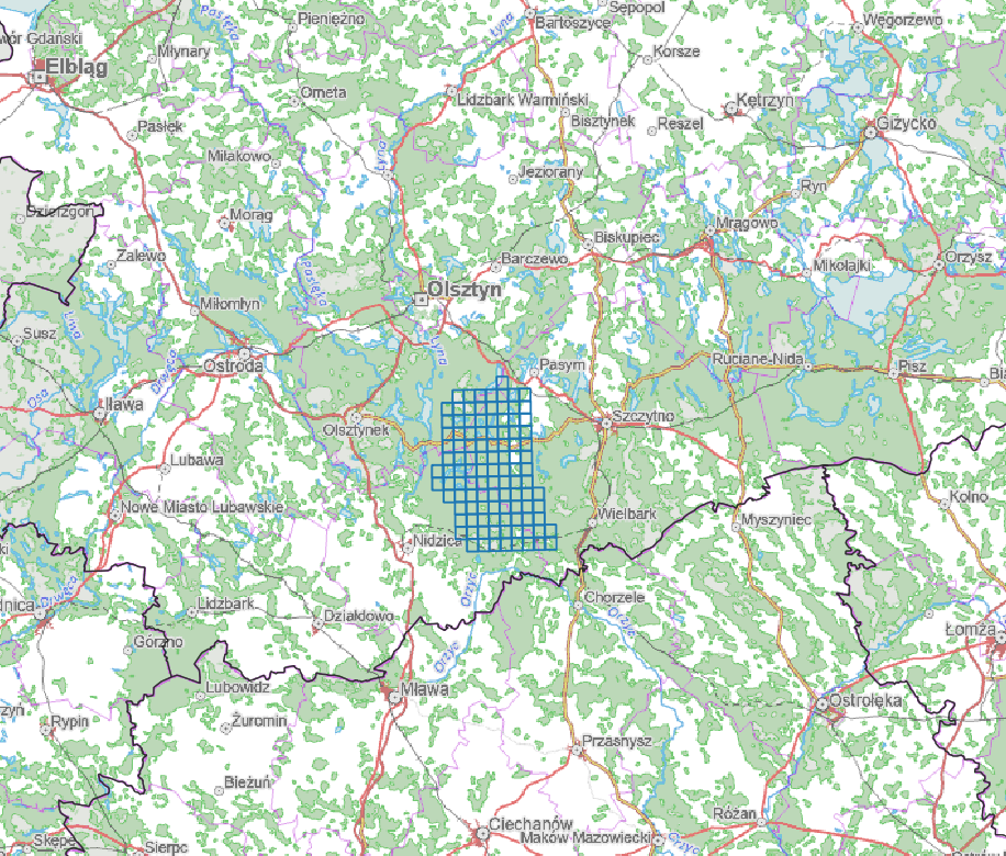 Ilustracja przedstawia zrzut ekranu z zasięgiem nowo przyjętych danych