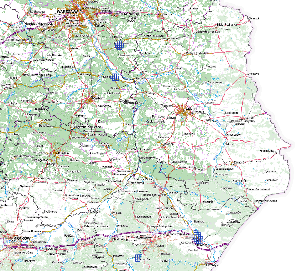 Ilustracja przedstawia zrzut ekranu z zasięgiem nowo przyjętych danych