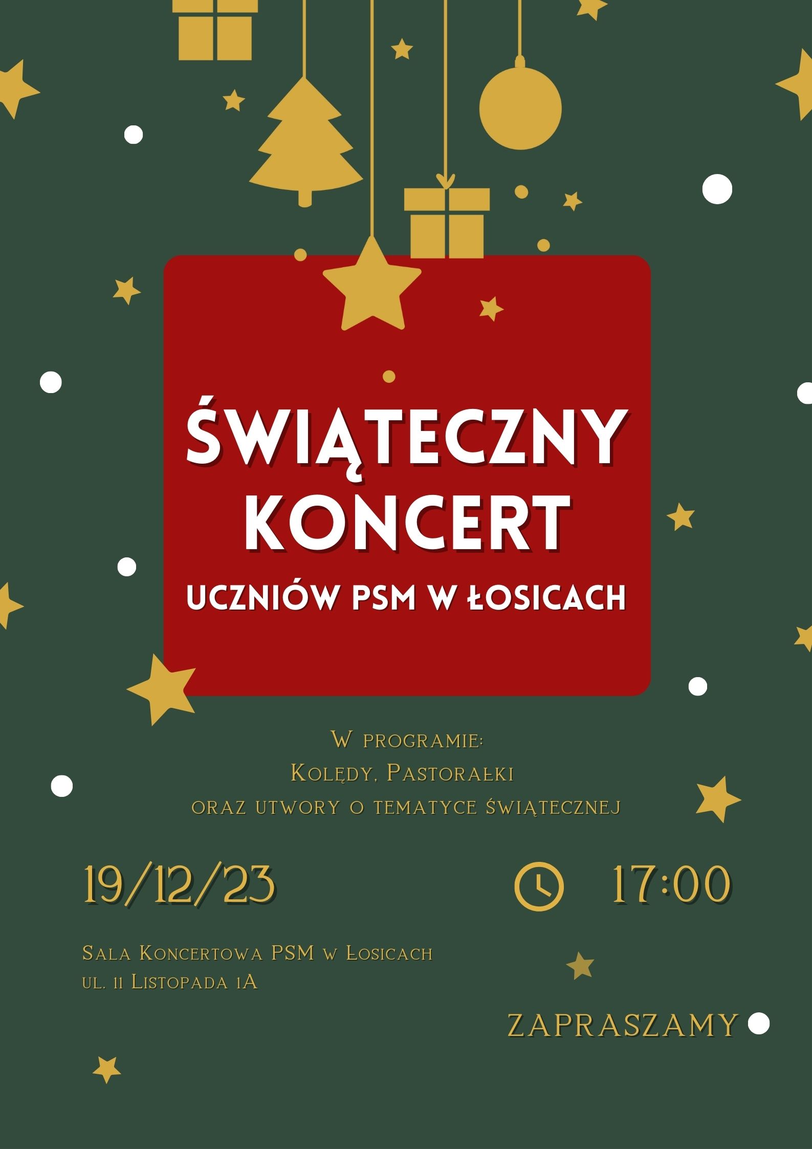Plakat Koncert Świąteczny