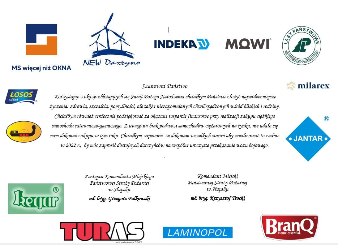 Podziękowanie dla sponsorów